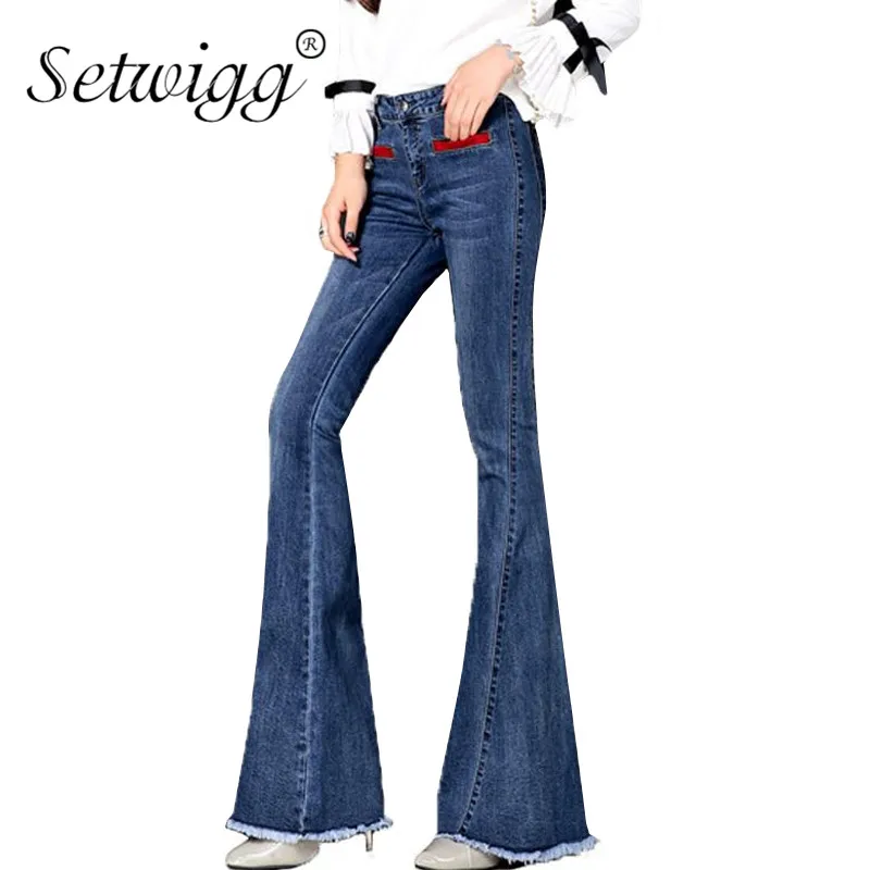 SETWIGG Spring Sexy Denim Blue Skinny Flared Long Jeans for Women & Pants Zipper Autumn Tassel Hem Trumpet Jean Long Trousers
SETWIGG Spring Sexy Denim Blue Skinny Flared Long Jeans for Women & Pants Zipper Autumn Tassel Hem Trumpet Jean Long Trousers