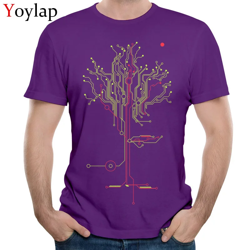 Dominant Casual T Shirt Round Neck 100% Cotton Tree of tomorrow Mens Tops Tees Short Sleeve Summer Casual Tee Shirts purple