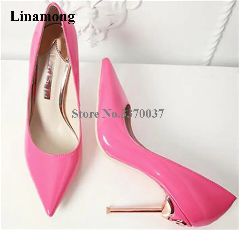 Women Hot Selling Pointed Toe Patent Leather Metal Stiletto Heel Pumps Charming Pink Black Red 10cm High Heels Wedding Shoes
Women Hot Selling Pointed Toe Patent Leather Metal Stiletto Heel Pumps Charming Pink Black Red 10cm High Heels Wedding Shoes