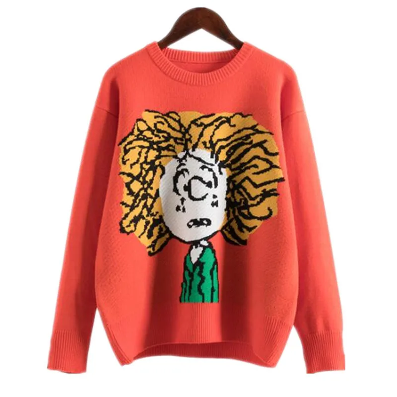 Pull Femme Runway Sweater Women Fashion Designer Winter Cartoon Girl Jersey Casual Knit Sweater 2018 Spring Oversized Sweate
Pull Femme Runway Sweater Women Fashion Designer Winter Cartoon Girl Jersey Casual Knit Sweater 2018 Spring Oversized Sweate