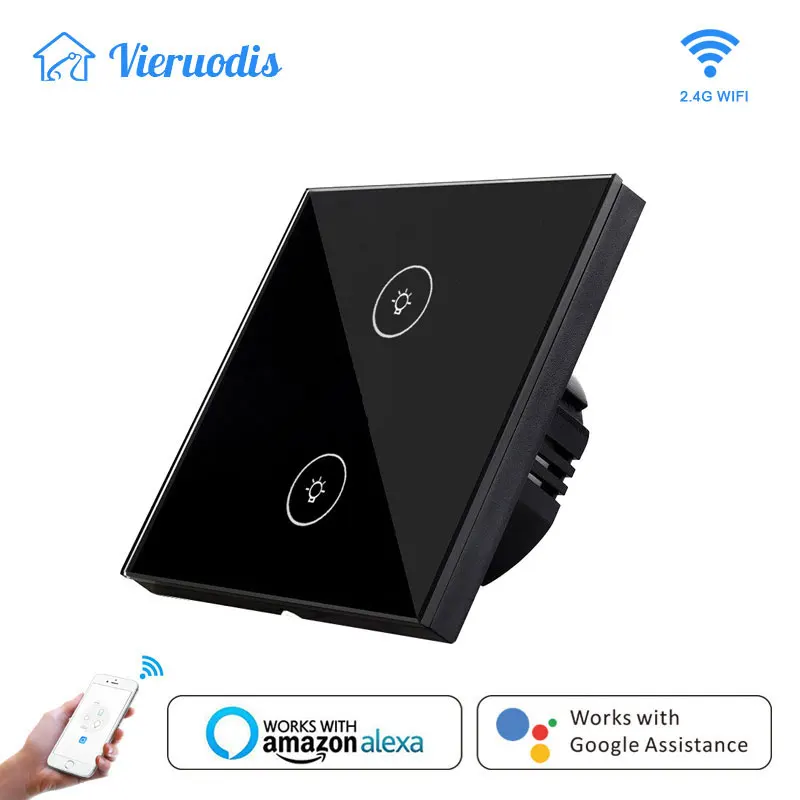 EU/UK Type 2 Gang Wifi Smart Wall Switch Mobile App Remote Control Work with Amazon Alexa Google Home No Hub Required smart life
EU/UK Type 2 Gang Wifi Smart Wall Switch Mobile App Remote Control Work with Amazon Alexa Google Home No Hub Required smart life