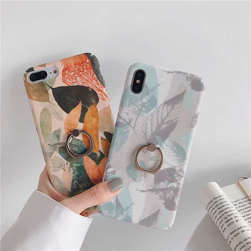 Kickstand Finger Ring Matte Leaves Case for IPhone XS MAX XR X 6 6S 7 8 Plus Hard PCPhone Back Cover Case Iphone 7/7 Plus Coque
Kickstand Finger Ring Matte Leaves Case for IPhone XS MAX XR X 6 6S 7 8 Plus Hard PCPhone Back Cover Case Iphone 7/7 Plus Coque