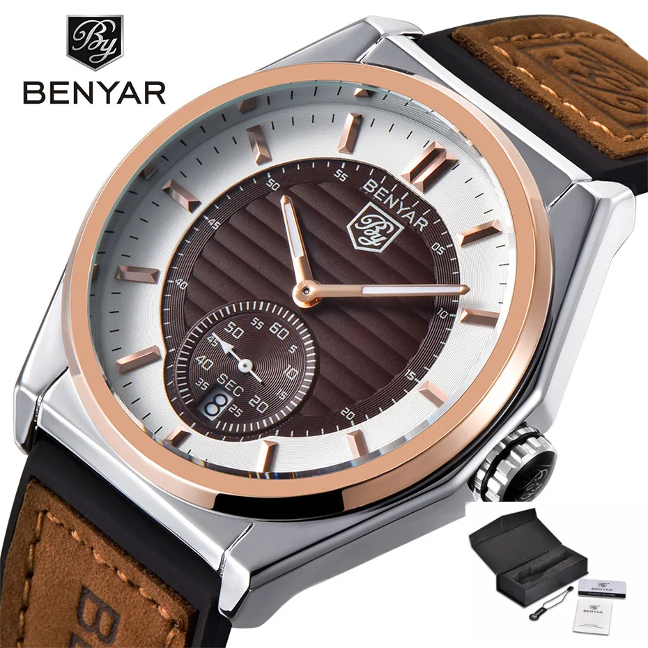 BENYAR Male Wristwatch Casual Simple Waterproof Chronograph Sport Men Watches Sport Genuine Leather Quartz Watch Gift Clock 
BENYAR Male Wristwatch Casual Simple Waterproof Chronograph Sport Men Watches Sport Genuine Leather Quartz Watch Gift Clock