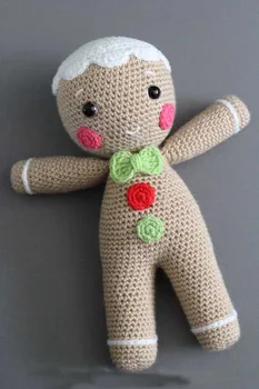 Crochet Amigurumi Gingerbread Man Christmas Gingerbread Man Stuffed Toy doll rattle 
Crochet Amigurumi Gingerbread Man Christmas Gingerbread Man Stuffed Toy doll rattle