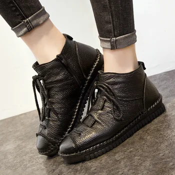 New Women Boots Warm Fur Ankle Boots Snow Boots Nice Fashion Autumn/Winter Leather Boots Flat Shoes Women Zapatos Mujer Black
New Women Boots Warm Fur Ankle Boots Snow Boots Nice Fashion Autumn/Winter Leather Boots Flat Shoes Women Zapatos Mujer Black