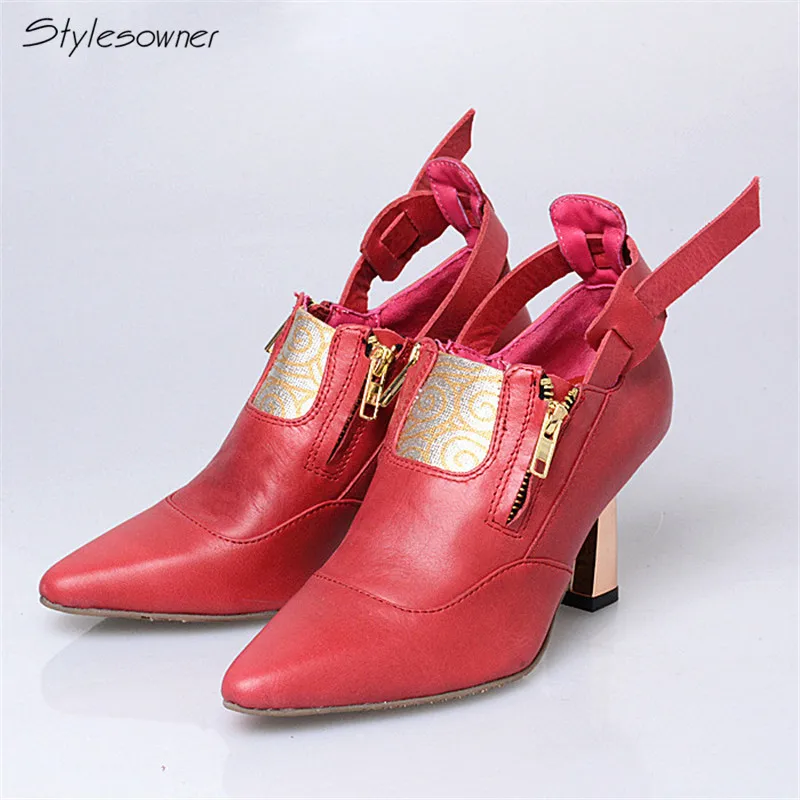 Stylesowner Spring Cloud Pattern Casual Style Pointed Toe Ankle Strap Zipper Side Genuine Leather High Heel Shoes For Women
Stylesowner Spring Cloud Pattern Casual Style Pointed Toe Ankle Strap Zipper Side Genuine Leather High Heel Shoes For Women