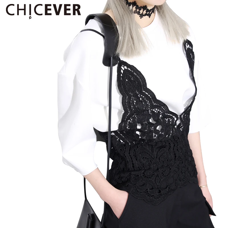 CHICEVER 2019 Summer Lace Camis Female Women Tops Black Outside Wear Short Top Clothes Fashion
CHICEVER 2019 Summer Lace Camis Female Women Tops Black Outside Wear Short Top Clothes Fashion