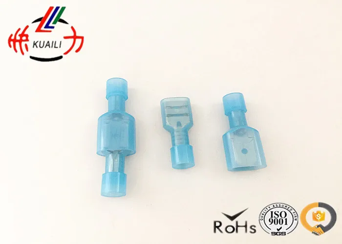 100pcs Female Fully Insulated Connector Terminal Nylon FDFN 2-250 BLUE