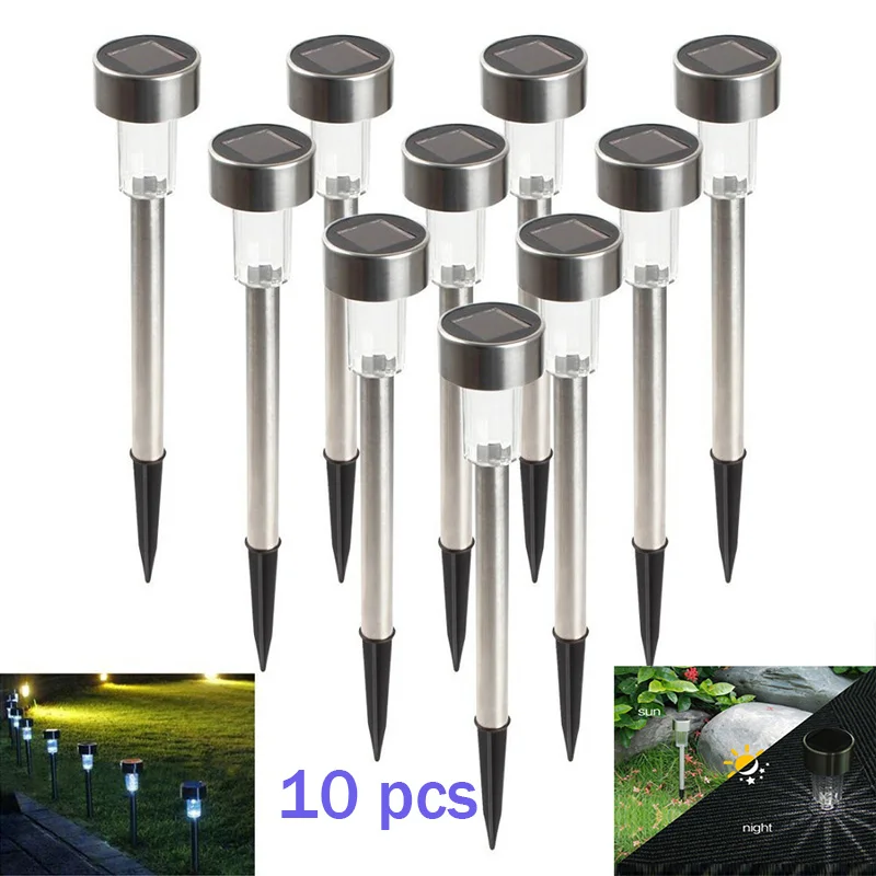 Lumiparty 10pcs/Lot Stainless Steel LED Solar Light Outdoor Landscape Path Garden Light Lamp lantern Decoration IP65 White Color
Lumiparty 10pcs/Lot Stainless Steel LED Solar Light Outdoor Landscape Path Garden Light Lamp lantern Decoration IP65 White Color