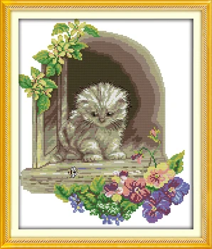 Joy sunday animal style Kitten in the window counted cross stitch kits christmas gift patterns for beginners
Joy sunday animal style Kitten in the window counted cross stitch kits christmas gift patterns for beginners