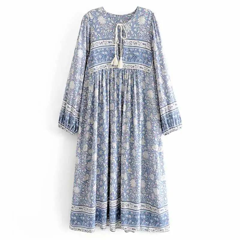BOHO blue and white porcelain floral print long women V-neck tied sleeve summer dress rayon gypsy chic casual dress female robe
BOHO blue and white porcelain floral print long women V-neck tied sleeve summer dress rayon gypsy chic casual dress female robe