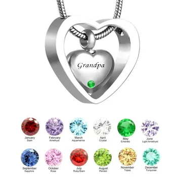 custom Double Heart grandpa Twelve months birthstone Urn Necklace Pendant with Funnel ashes Keepsake Cremation jewelry
custom Double Heart grandpa Twelve months birthstone Urn Necklace Pendant with Funnel ashes Keepsake Cremation jewelry