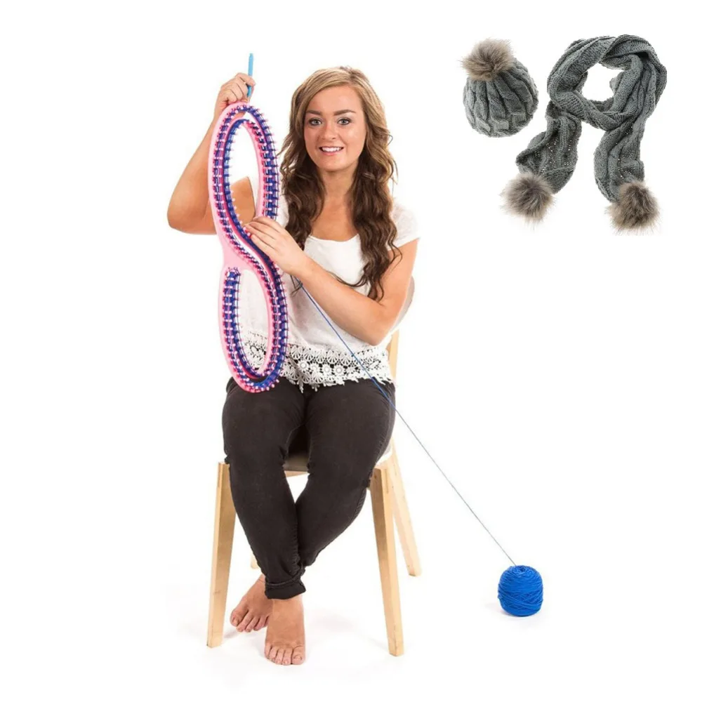 Scarf Knitting Blue Knitter Board with instructions and 3 Projects Sewing Handwork Kit Craft Tool For Sweater Shawl Carpet Sock
Scarf Knitting Blue Knitter Board with instructions and 3 Projects Sewing Handwork Kit Craft Tool For Sweater Shawl Carpet Sock