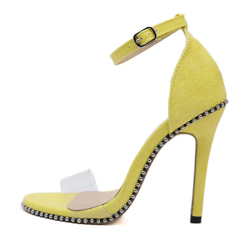 2019 Foreign Trade Open-toed Transparent One-word Fastener Rivet Pure Color Slender High heel Sexy Simple Women's Sandals
2019 Foreign Trade Open-toed Transparent One-word Fastener Rivet Pure Color Slender High heel Sexy Simple Women's Sandals