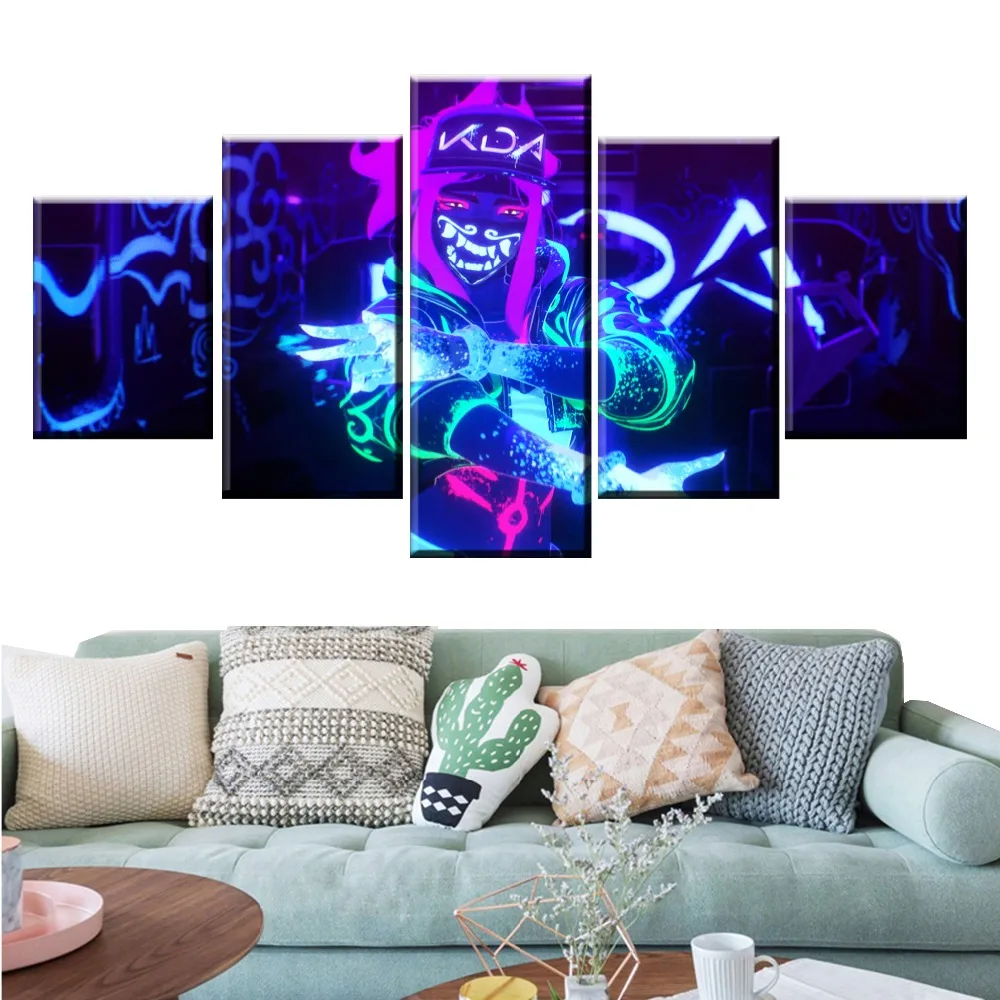 5 Panel Akali K/DA LOL League of Legends Game Canvas Printed Painting For Living Room Wall Art Decor HD Picture Artworks Poster
5 Panel Akali K/DA LOL League of Legends Game Canvas Printed Painting For Living Room Wall Art Decor HD Picture Artworks Poster