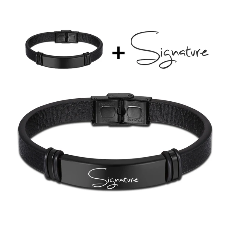 Personalized Customized Name Bracelets Engraved Your Signature Bracelet Titanium Steel ID Bangles For Mans Gift pulsera hombre
Personalized Customized Name Bracelets Engraved Your Signature Bracelet Titanium Steel ID Bangles For Mans Gift pulsera hombre