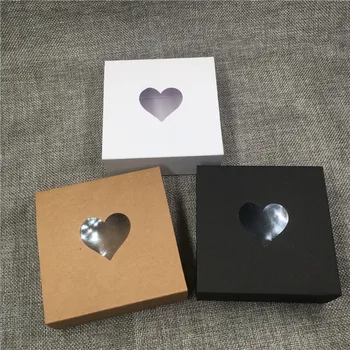 Kraft Paper Drawer Box With Transparent Small Heart Shape Window For Soap Cake Dessert Jewelry Show Package Paper Boxes
Kraft Paper Drawer Box With Transparent Small Heart Shape Window For Soap Cake Dessert Jewelry Show Package Paper Boxes