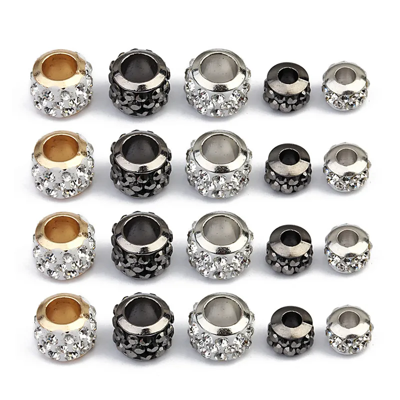 LINSOIR 20pcs/lot 7*5/9*7mm Rhinestone Crystal Shambhala Ball Beads Gold Silver Color Big Hole Spacer Beads for Jewelry Making
LINSOIR 20pcs/lot 7*5/9*7mm Rhinestone Crystal Shambhala Ball Beads Gold Silver Color Big Hole Spacer Beads for Jewelry Making