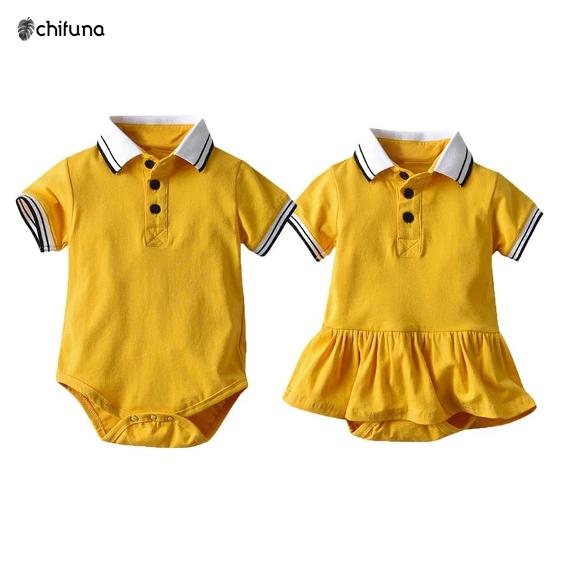 chifuna New Summer Fashion Yellow lapel Girls&boys Toddler Dresses For Girl Children Clothes Onesies Family Matching Outfit
chifuna New Summer Fashion Yellow lapel Girls&boys Toddler Dresses For Girl Children Clothes Onesies Family Matching Outfit