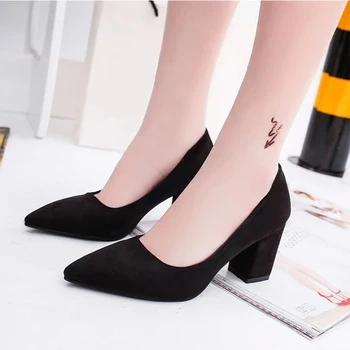 Gtime Pumps 2019 Pointed Thick High Heels Shallow Mouth Female Red Black Wild Suede Shoes Office Work Shoes Woman sapato SE699
Gtime Pumps 2019 Pointed Thick High Heels Shallow Mouth Female Red Black Wild Suede Shoes Office Work Shoes Woman sapato SE699