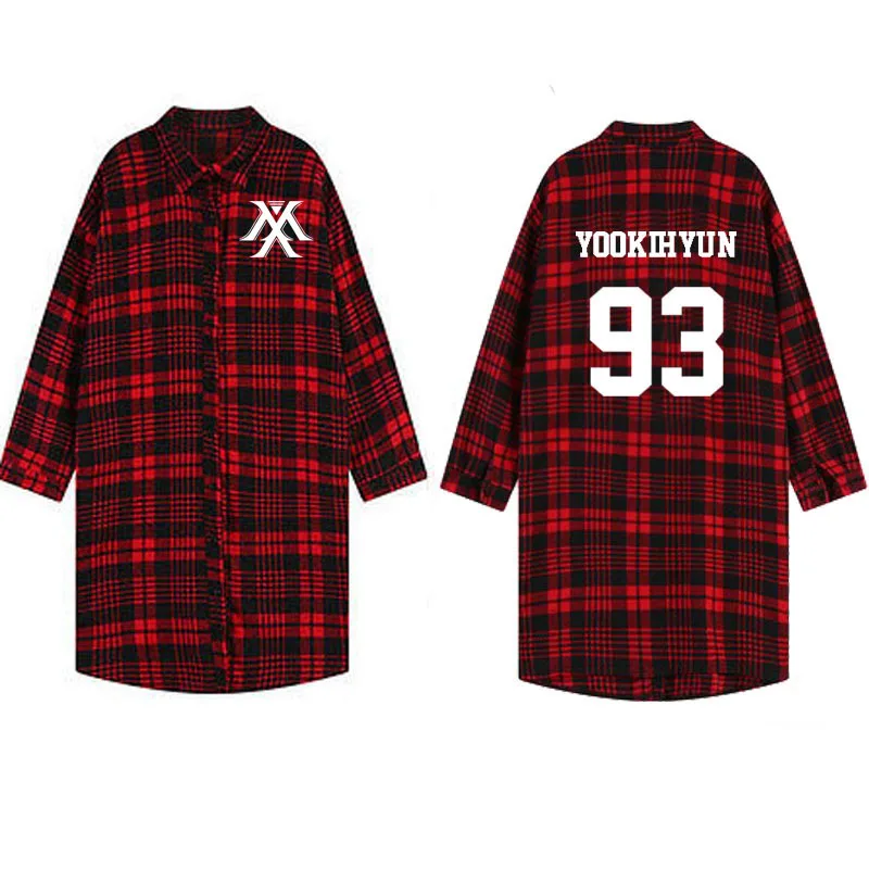 kpop monsta x harajuku long section of the Spring Autumn plaid dress shirt jacket k-pop monstax red plaid long-sleeved shirt top
kpop monsta x harajuku long section of the Spring Autumn plaid dress shirt jacket k-pop monstax red plaid long-sleeved shirt top