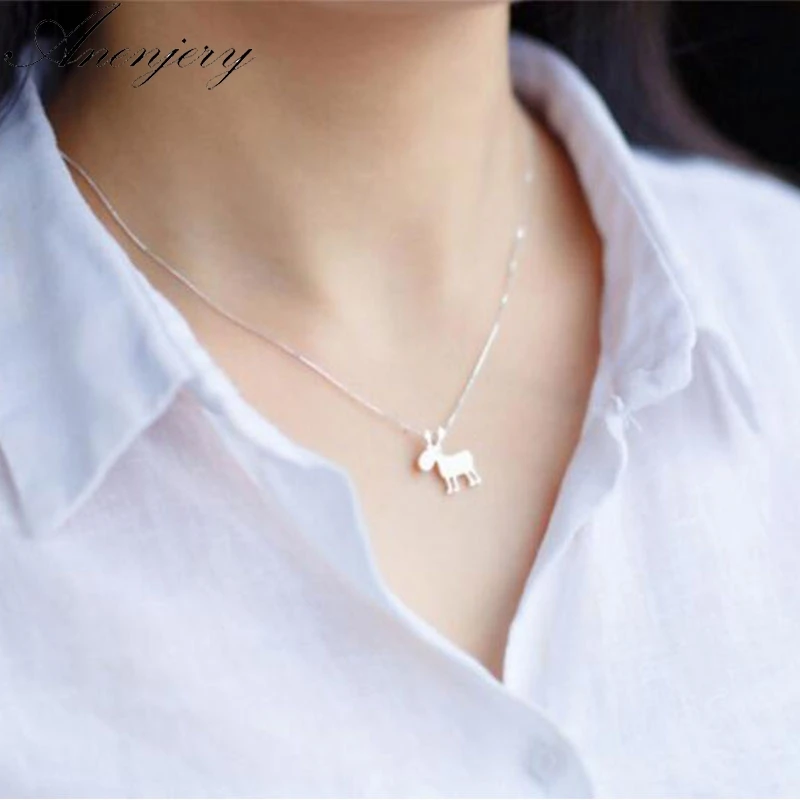 Anenjery Christmas Jewelry Deer Elk Necklace For Women Girl Gift 925 Sterling Silver Clavicle Chain Necklace S-N287
Anenjery Christmas Jewelry Deer Elk Necklace For Women Girl Gift 925 Sterling Silver Clavicle Chain Necklace S-N287