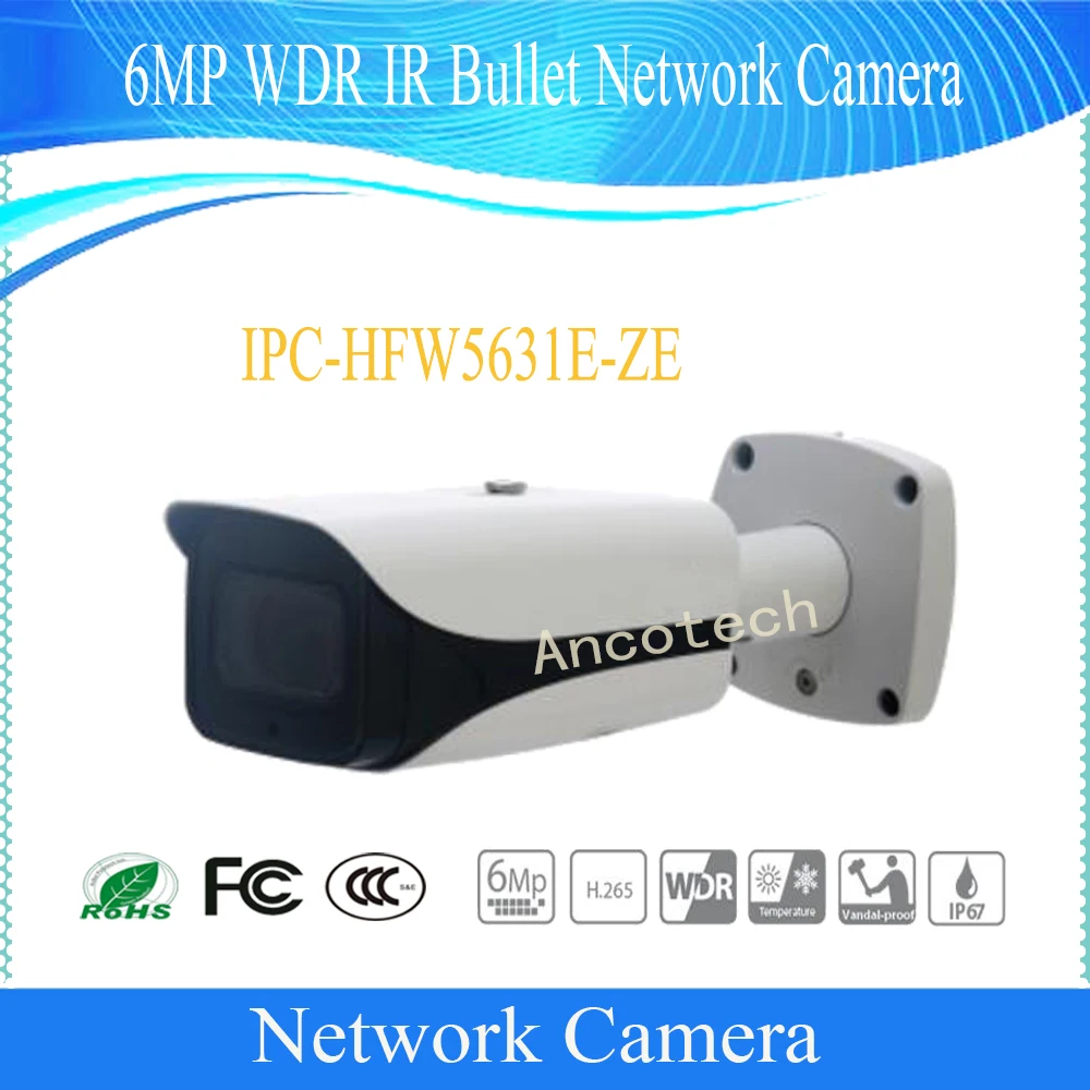 Free Shipping DAHUA Outdoor IP Camera 6MP WDR IR Bullet Network Camera with POE DH-IPC-HFW5631E-ZE
Free Shipping DAHUA Outdoor IP Camera 6MP WDR IR Bullet Network Camera with POE DH-IPC-HFW5631E-ZE