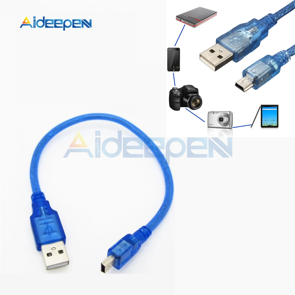30CM USB 2.0 Type A Male to Mini USB B 5pin Male Data Cable Cord Adapter Converter Power Cable Charger For Arduino Camera
30CM USB 2.0 Type A Male to Mini USB B 5pin Male Data Cable Cord Adapter Converter Power Cable Charger For Arduino Camera
