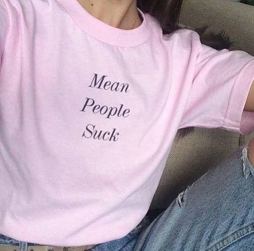 Mean People Suck Quote Graphic T-Shirt Summer Fashion Tumblr Slogan T Shirt Funny Shirts Aesthetic Pink Shirt Girls Casual Tops
Mean People Suck Quote Graphic T-Shirt Summer Fashion Tumblr Slogan T Shirt Funny Shirts Aesthetic Pink Shirt Girls Casual Tops