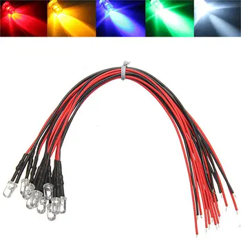 10pcs/lot 5mm LED Light Bulb Lamp 20cm Pre Wired Prewired Emitting Diodes for DIY Home Decor Colorful Lighting DC12V
10pcs/lot 5mm LED Light Bulb Lamp 20cm Pre Wired Prewired Emitting Diodes for DIY Home Decor Colorful Lighting DC12V