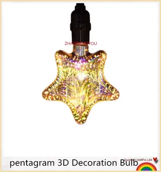 10PCS Led Light Bulb 3D Decoration Bulb 110V 220V pentagram E27 Holiday Lights Novelty Christmas Lamp Lamparas
10PCS Led Light Bulb 3D Decoration Bulb 110V 220V pentagram E27 Holiday Lights Novelty Christmas Lamp Lamparas