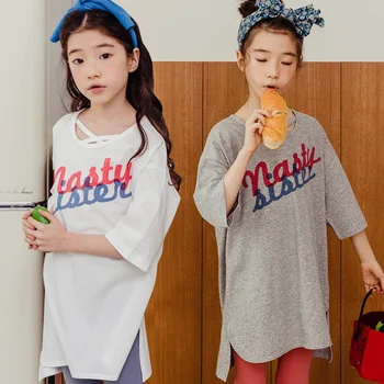 2020 Summer Girls T-shirt Korean New Elastic Tops Big Children Casual Wild Long Kids Letters Decoration Simple Lovely Shirt
2020 Summer Girls T-shirt Korean New Elastic Tops Big Children Casual Wild Long Kids Letters Decoration Simple Lovely Shirt