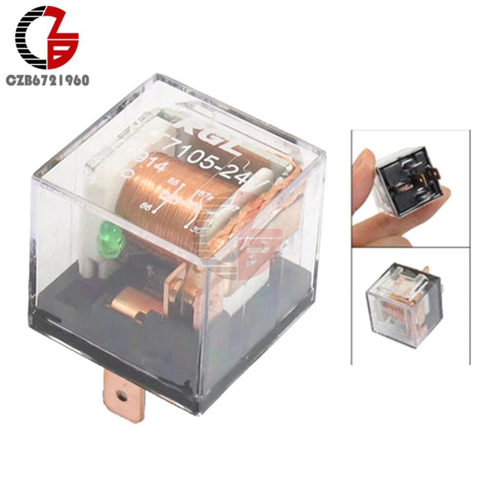 DC 24V 80A 5 PIN 1NO 1NC SPDT Green Indicator Automotive Truck Auto Car Relay Transparent Electromagnetic Sealed Relays
DC 24V 80A 5 PIN 1NO 1NC SPDT Green Indicator Automotive Truck Auto Car Relay Transparent Electromagnetic Sealed Relays