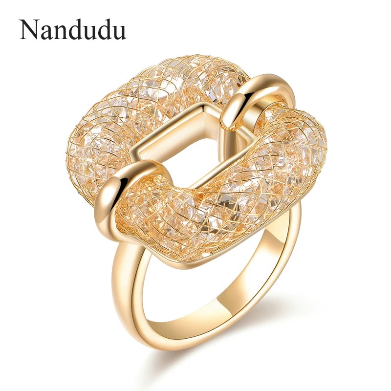 Nandudu New Arrival Rose Gold Color Mesh Austrian Crystal Rings Women Girl Party Cocktail Ring Fashion Jewelry Gift R1218
Nandudu New Arrival Rose Gold Color Mesh Austrian Crystal Rings Women Girl Party Cocktail Ring Fashion Jewelry Gift R1218
