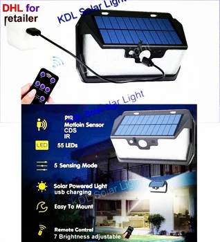 55 LED 900lm Solar Light remote control radar smart 3 side lighting Motion Sensor Lamps IP ca street wall lamp yard camp
55 LED 900lm Solar Light remote control radar smart 3 side lighting Motion Sensor Lamps IP ca street wall lamp yard camp