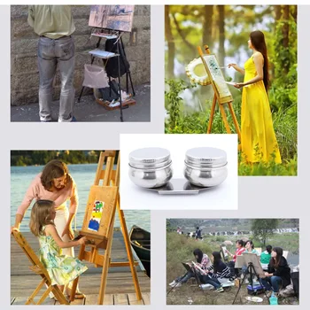 1Pc Oil Painting Palette Single Double Hole Dipper Painting Oil Pot Stainless Steel Oil Art Supplies
1Pc Oil Painting Palette Single Double Hole Dipper Painting Oil Pot Stainless Steel Oil Art Supplies