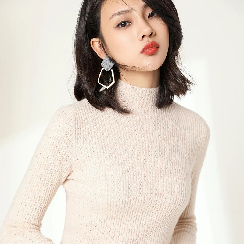 Real 100% Goats cashmere sweater Turtleneck Sweater Women Winter Styles Long Sleeves Female White Sweaters Pullover Jumper 2019 | Женская