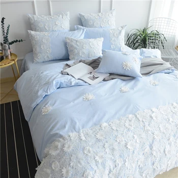 Korean Princess Style Stereo Lace Flowers Design Duvet Cover Bed Sheet Set 100% Cotton White/Pink/Green/Gray/Blue Bedding Set
Korean Princess Style Stereo Lace Flowers Design Duvet Cover Bed Sheet Set 100% Cotton White/Pink/Green/Gray/Blue Bedding Set