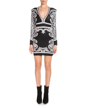 2018 new arrival Elegant Print Summer dress Women Sexy V-Neck long sleeve Celebrity evening party Bandage dress
2018 new arrival Elegant Print Summer dress Women Sexy V-Neck long sleeve Celebrity evening party Bandage dress