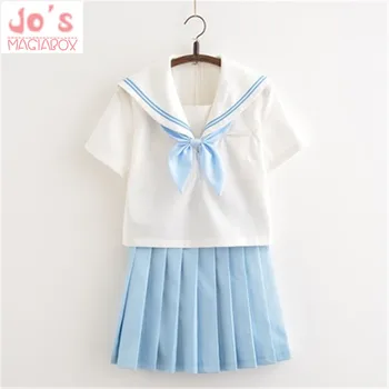 Sky Blue Short Sleeve Bow Sweet Japanese Preppy Style School Uniform Salior Suit Student Young Girl Kawaii Solid Pleated Skirts
Sky Blue Short Sleeve Bow Sweet Japanese Preppy Style School Uniform Salior Suit Student Young Girl Kawaii Solid Pleated Skirts
