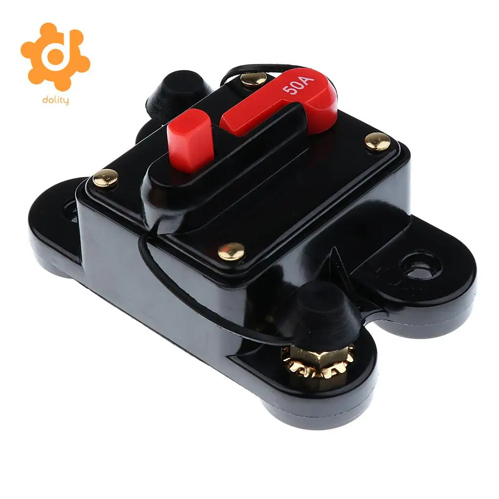 dolity 50A/150A/200A/250A Car Inline Manual Reset Circuit Breaker Fuse Power Protection DC12V-24V