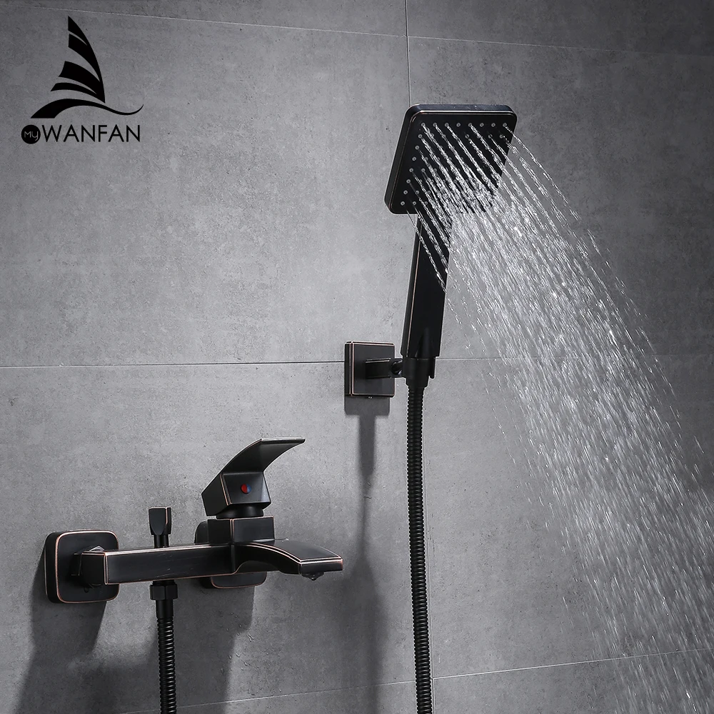 Shower Faucet Black Brass Wall Mount Bathtub Faucet Shower Square style Handheld Single Handle Luxury Bathroom Mixer Tap 877841R
Shower Faucet Black Brass Wall Mount Bathtub Faucet Shower Square style Handheld Single Handle Luxury Bathroom Mixer Tap 877841R