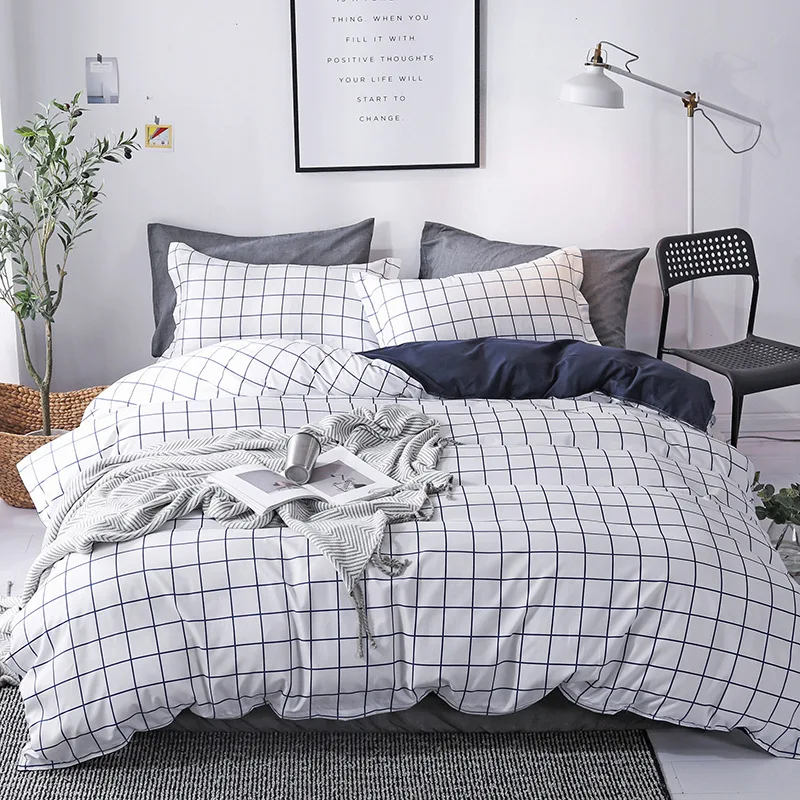White Plaids 100% Polyester Bedding Set for Kids Adults Single Double Bed Duvet Cover Sets XF609-10
White Plaids 100% Polyester Bedding Set for Kids Adults Single Double Bed Duvet Cover Sets XF609-10