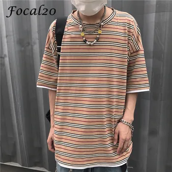 Focal20 Harajuku Stripe Female T Shirts Top Tees Hit Color Spring Summer Short Sleeve Crew Neck Loose Women T-shirt Top Tees 
Focal20 Harajuku Stripe Female T Shirts Top Tees Hit Color Spring Summer Short Sleeve Crew Neck Loose Women T-shirt Top Tees