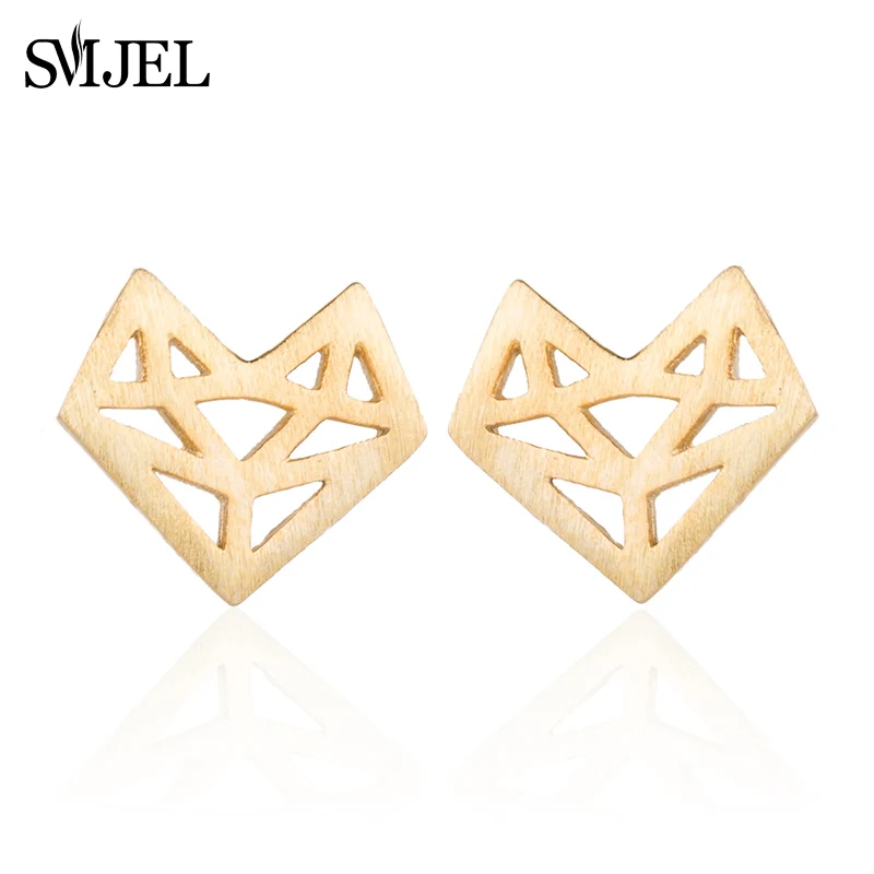 SMJEL New Accessories Origami Fox Stud Earrings for Women Simple Head of Geometric Fox Animal Jewelry Party Gifts Brincos S096
SMJEL New Accessories Origami Fox Stud Earrings for Women Simple Head of Geometric Fox Animal Jewelry Party Gifts Brincos S096