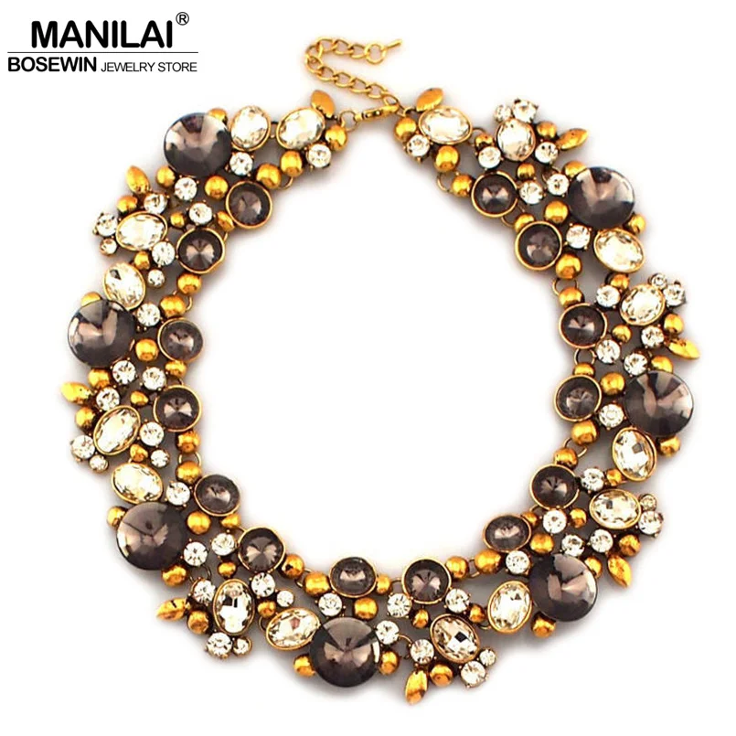 MANILAI Vintage Metal Rhinestones Chokers Fashion Crystal Bib Collar Statement Necklaces For Women Bijouterie Brand Jewelry
MANILAI Vintage Metal Rhinestones Chokers Fashion Crystal Bib Collar Statement Necklaces For Women Bijouterie Brand Jewelry