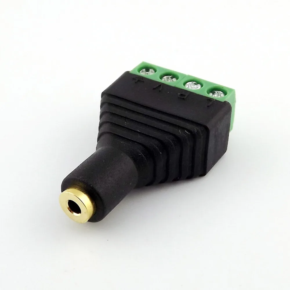 

10pcs 2.5mm Stereo 4 Pole Female To Audio AV Screw Video Balun Terminal Plug Adapter