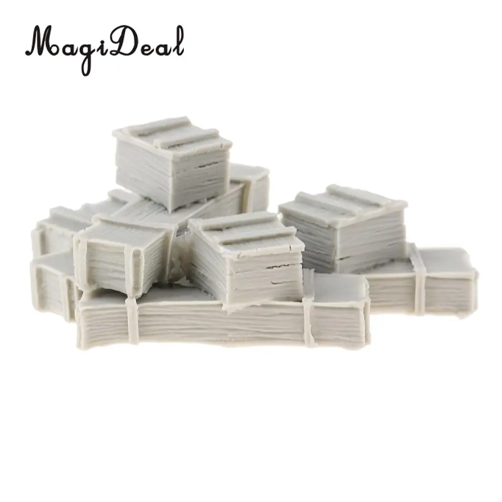 1/35 Resin Figure Kit 8 Ammunition Boxes Miniature War Game Accessory Unpainted for Sand Table War Game WWII Scenery Layout