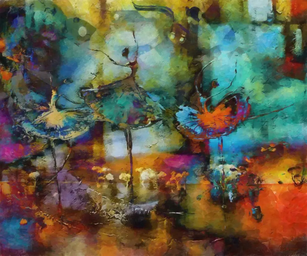 

Handmade Abstract Dancer Painting Watercolor Ballet by Celito Medeiros Wall Decorative Pictures Home Decor Arts Oil on Canvas