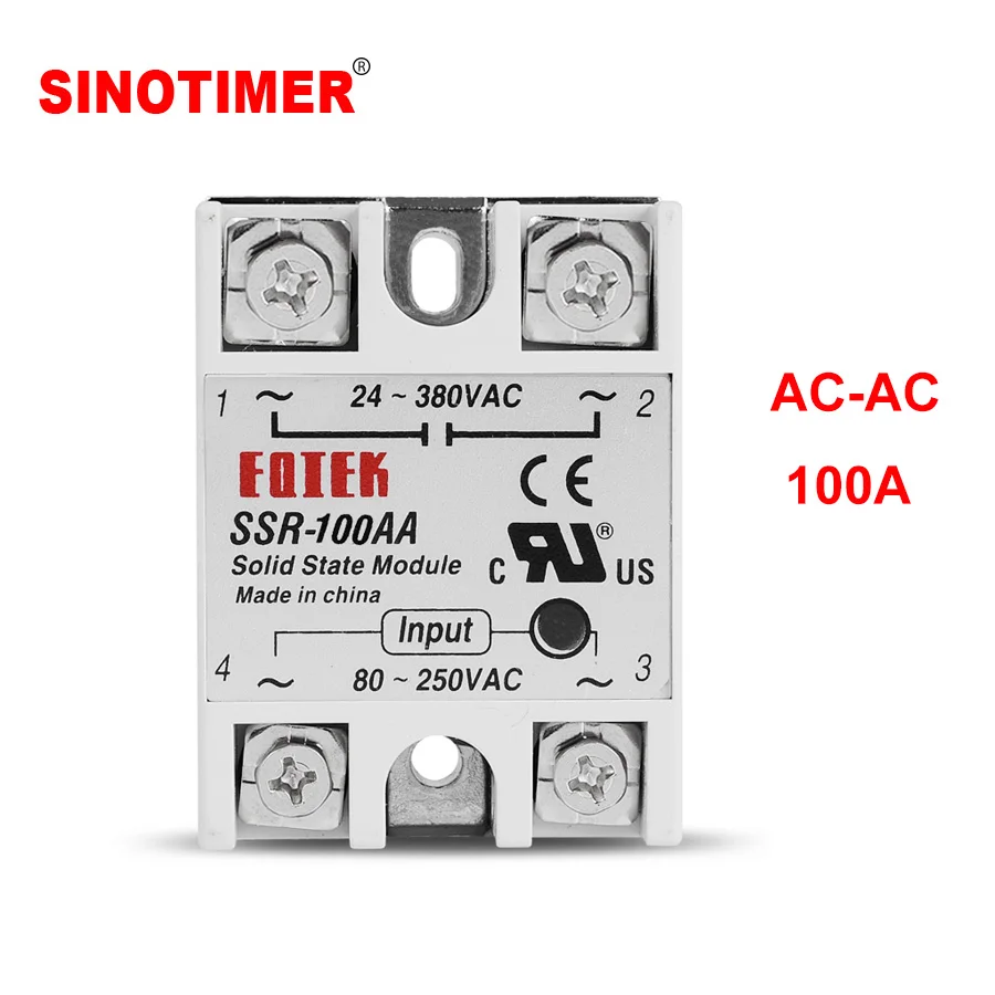 100A AC Control AC 80-250VAC TO 24-380VAC High Quality Single Phase Solid State Relay SSR
100A AC Control AC 80-250VAC TO 24-380VAC High Quality Single Phase Solid State Relay SSR